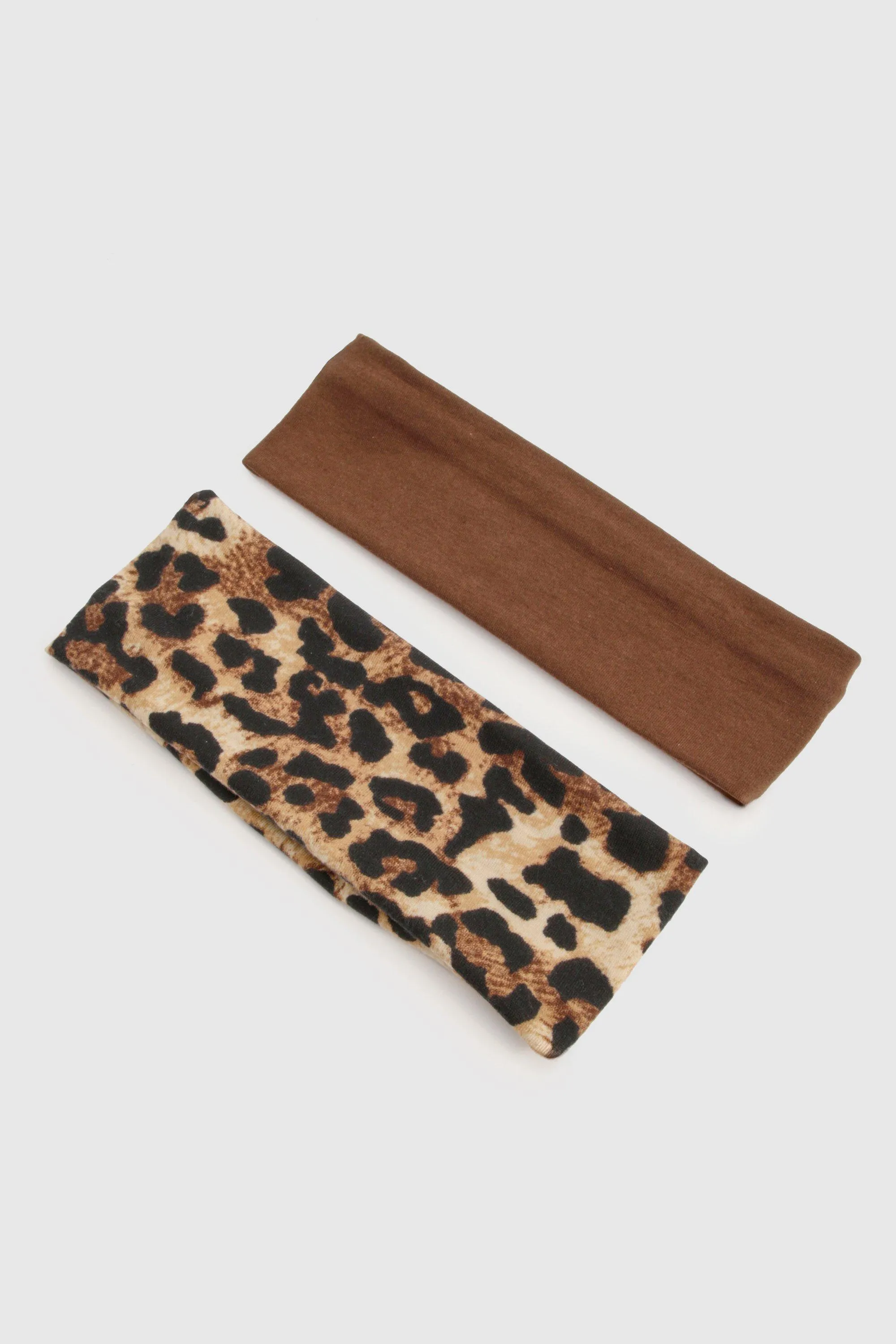 2-Pack Leopard Print Jersey Knit Headbands