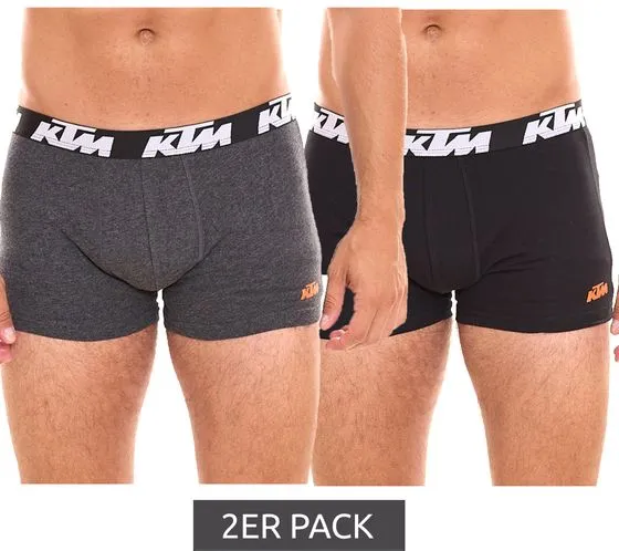 20-Pack KTM Men's Boxer Shorts, Cotton Underwear with Logo Print Black or Black/Gray