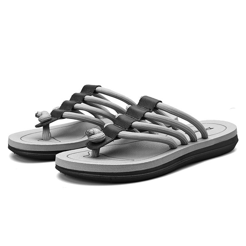 2023 summer men's fashionable flip-flops with four ropes