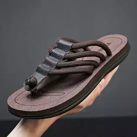 2023 summer men's fashionable flip-flops with four ropes