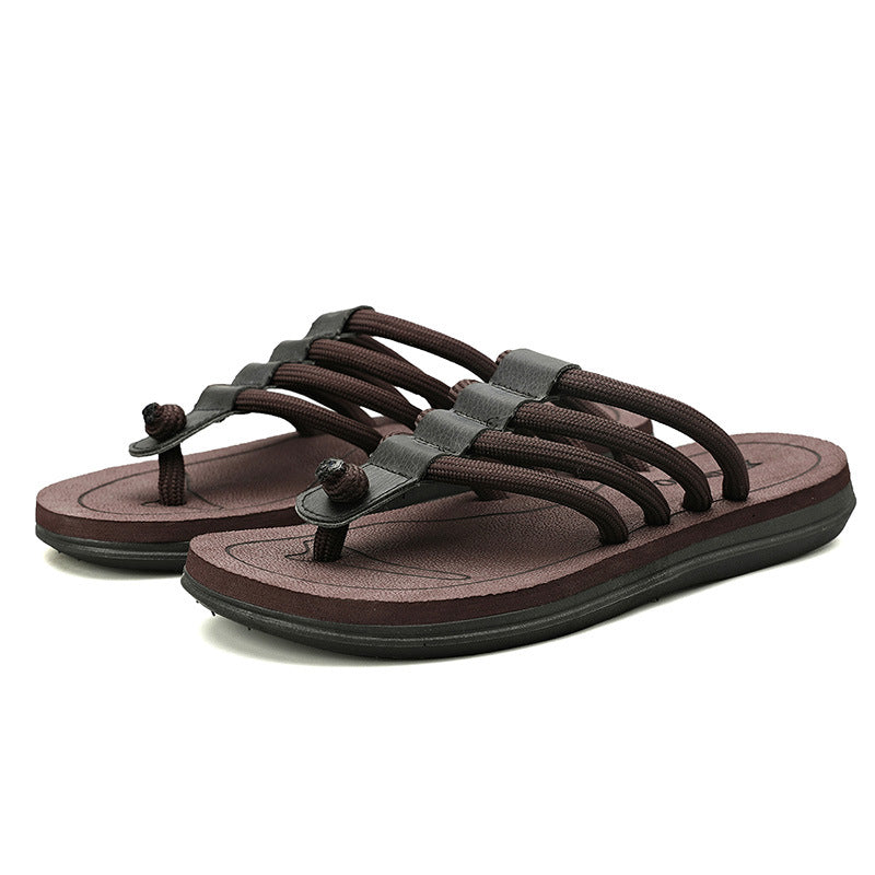 2023 summer men's fashionable flip-flops with four ropes