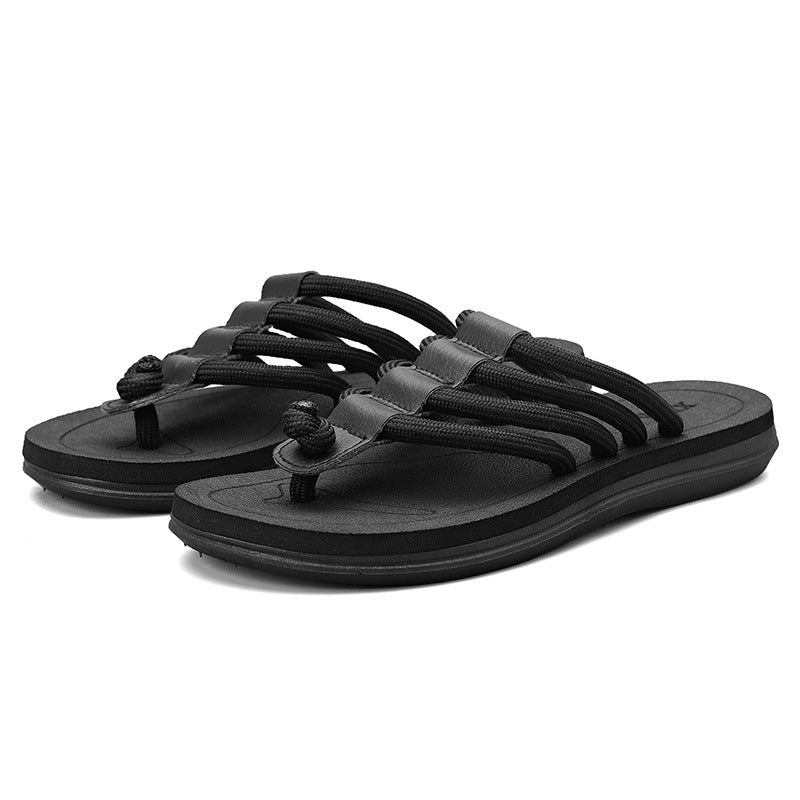 2023 summer men's fashionable flip-flops with four ropes