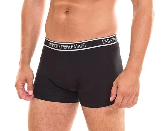 3-Pack EMPORIO ARMANI Men's Boxer Shorts, Cotton Underwear Black 111357 4R717 21320