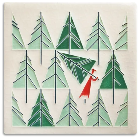 6x6 Perfect Tree Tile Charley Harper Motawi Tileworks