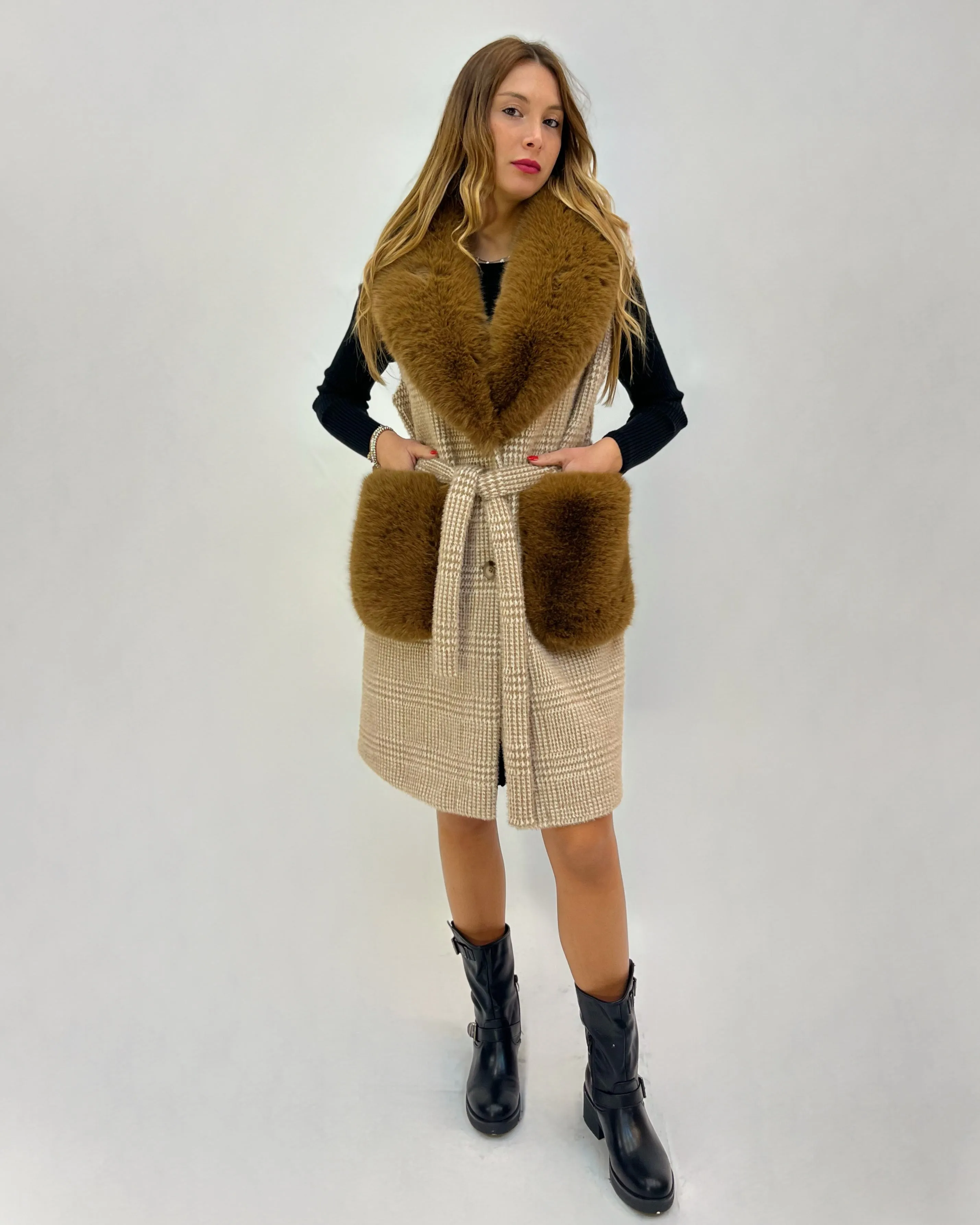 Alex Max reversible faux fur gilet.