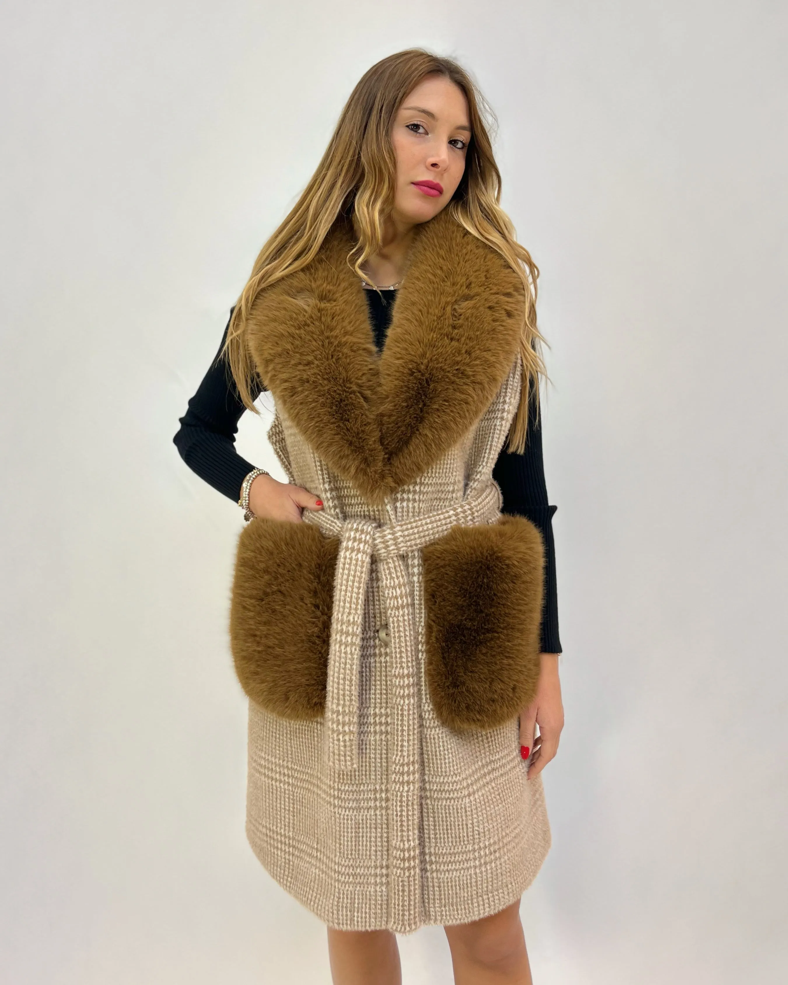 Alex Max reversible faux fur gilet.