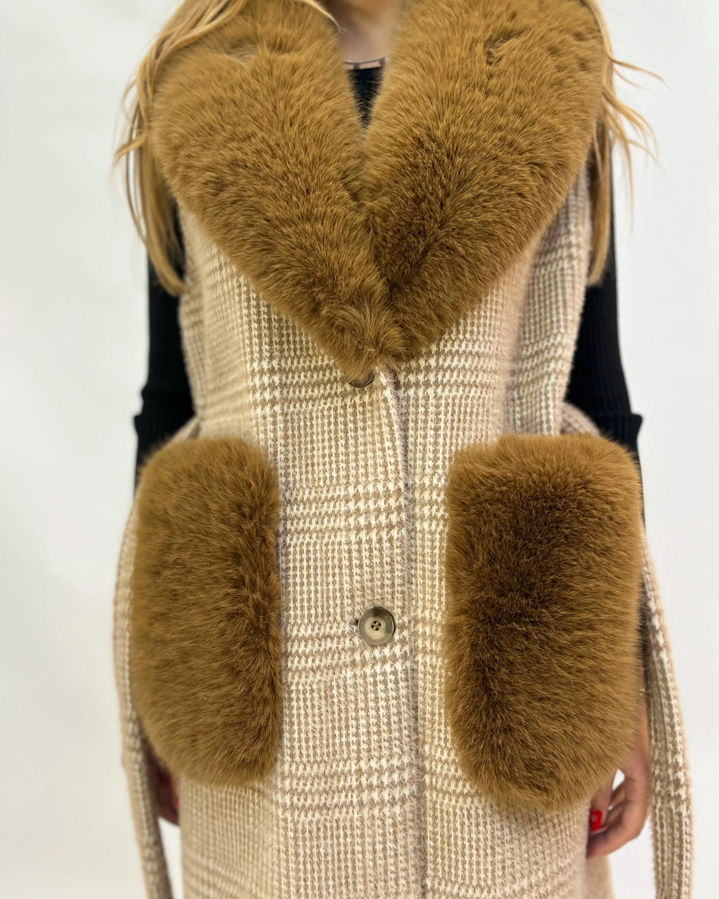 Alex Max reversible faux fur gilet.