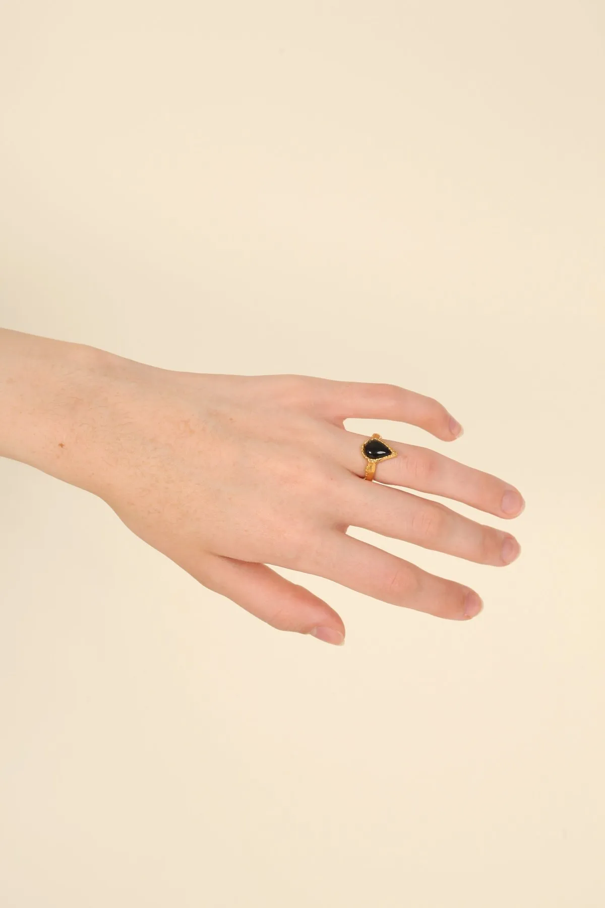 ALIGHIERI Night Onyx Teardrop Ring