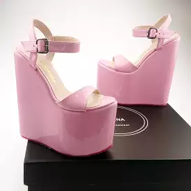 Ankle Strap Pink Wedge Sandals