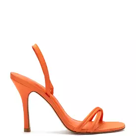 Annie Orange Satin Sandal