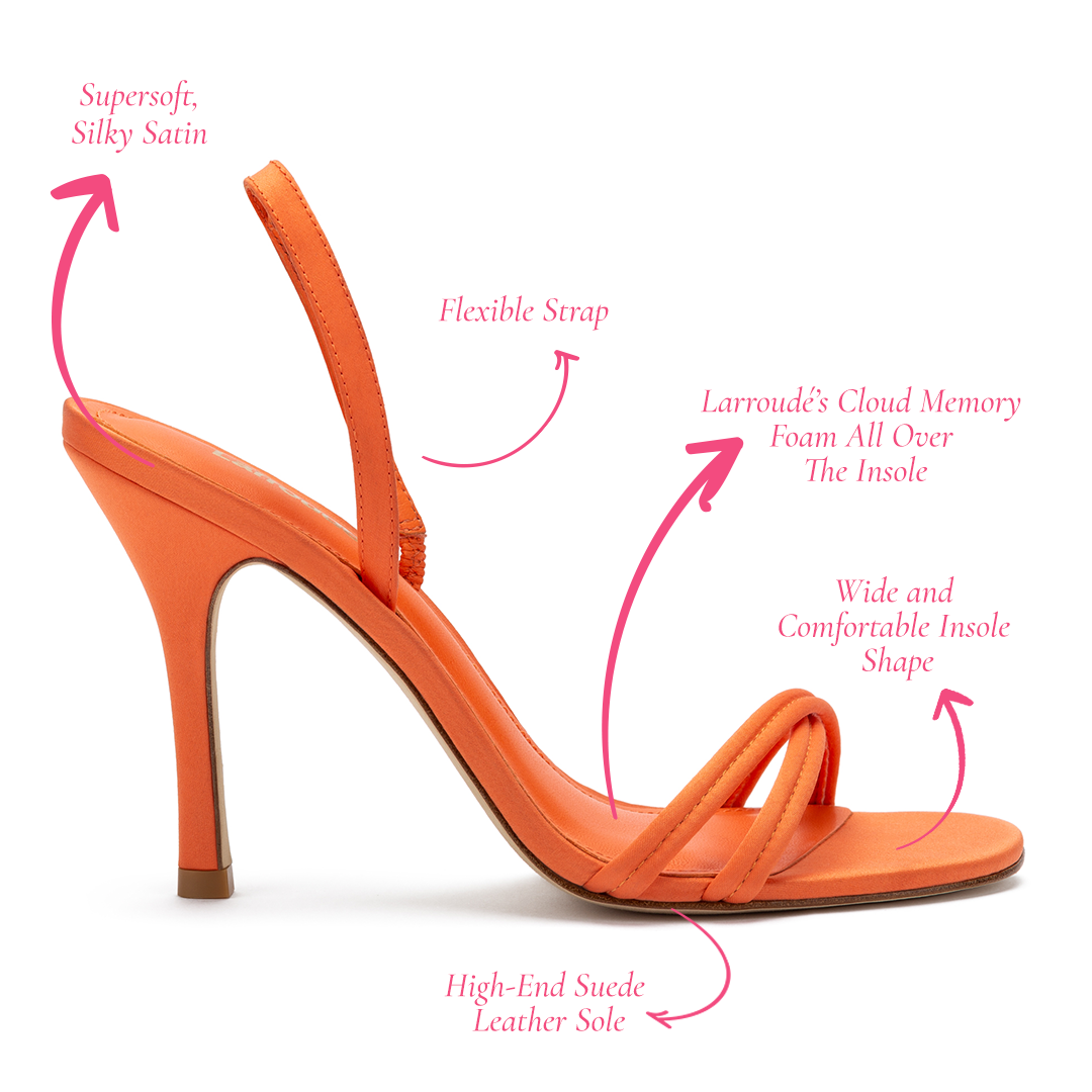 Annie Orange Satin Sandal