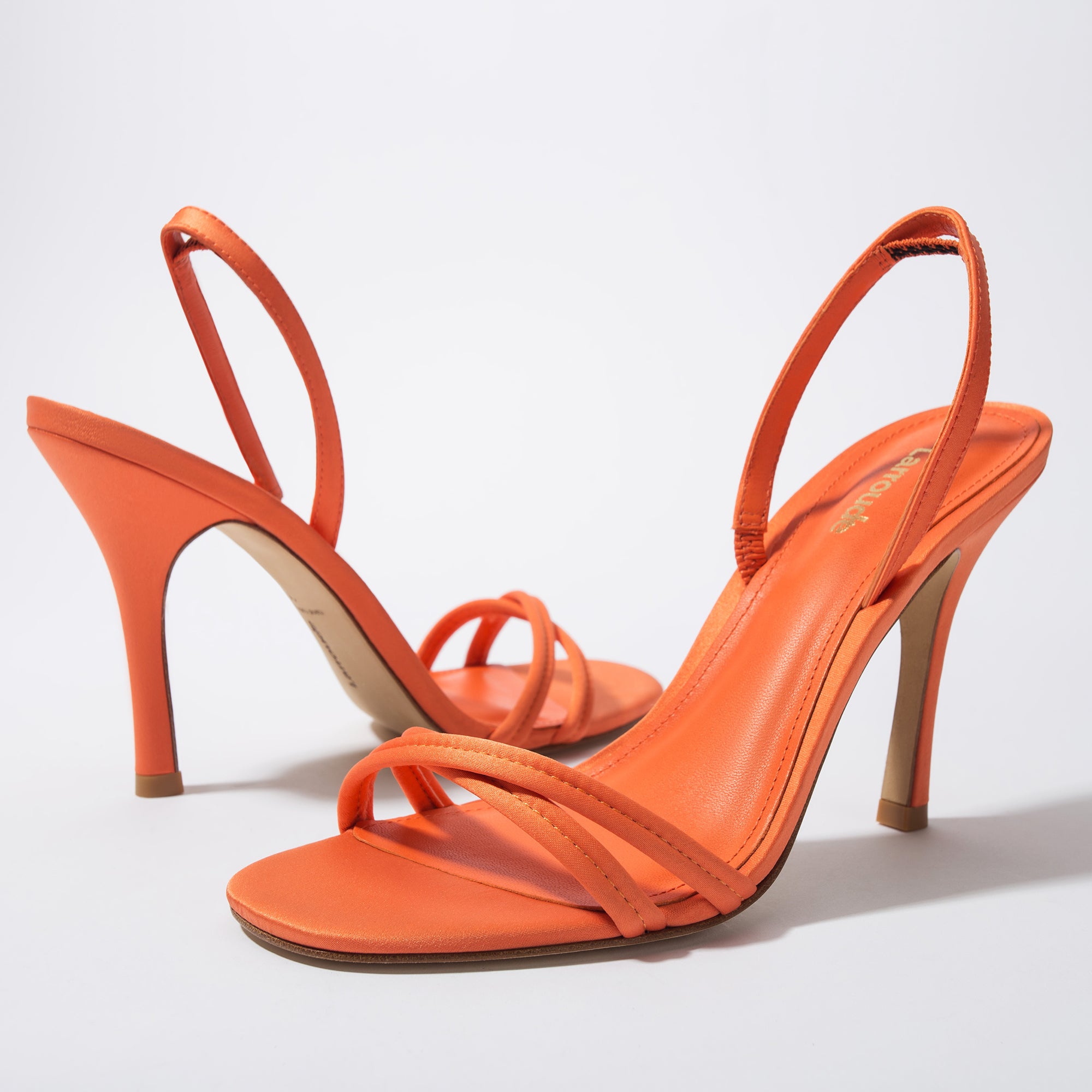 Annie Orange Satin Sandal