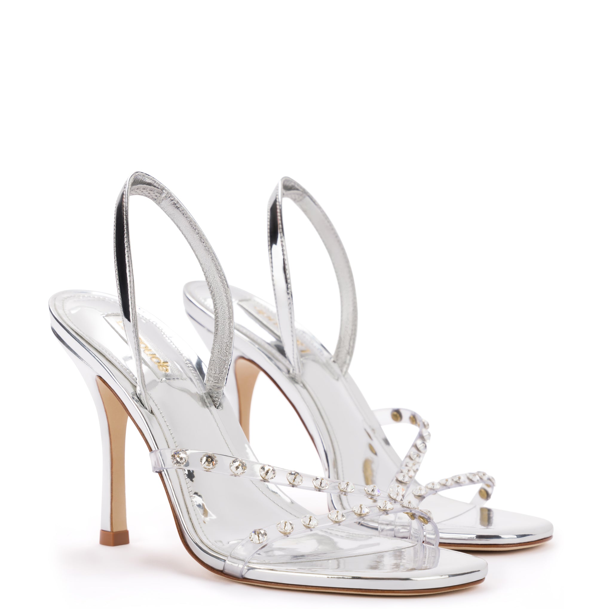 Annie Silver Specchio Sandal with Swarovski Crystals