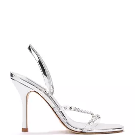 Annie Silver Specchio Sandal with Swarovski Crystals