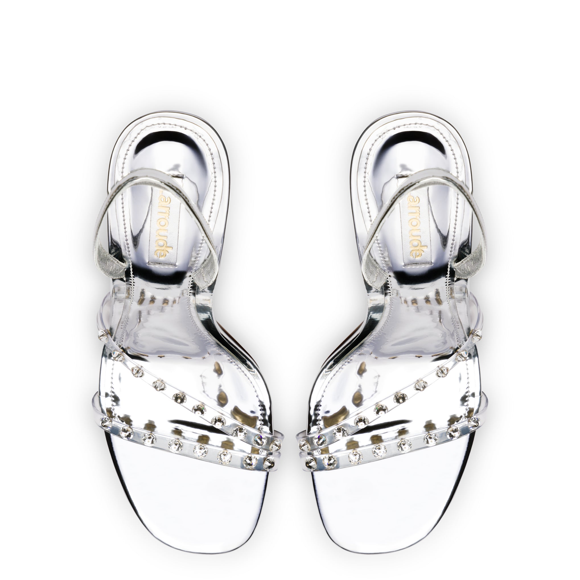 Annie Silver Specchio Sandal with Swarovski Crystals