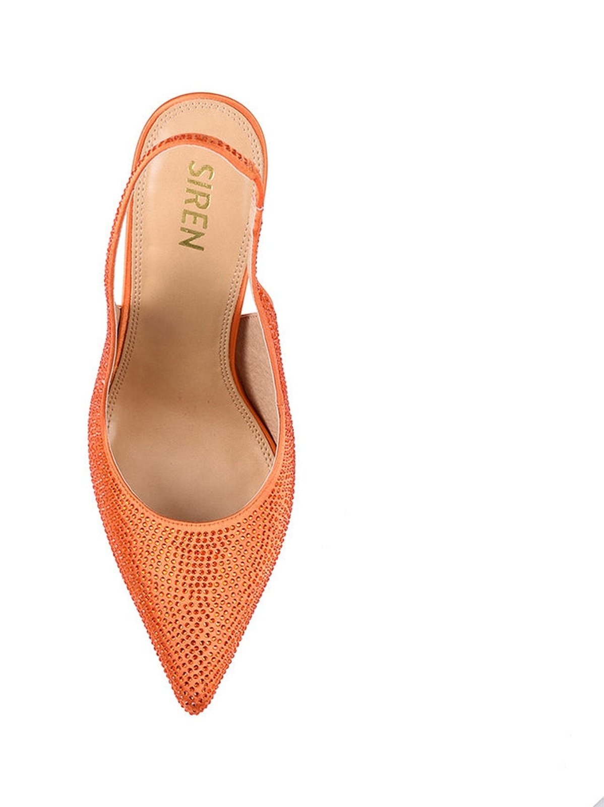 Anthony Orange Satin Jeweled Stiletto Heels