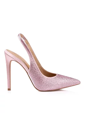 Anthony Pink Satin Jeweled Stiletto Heels