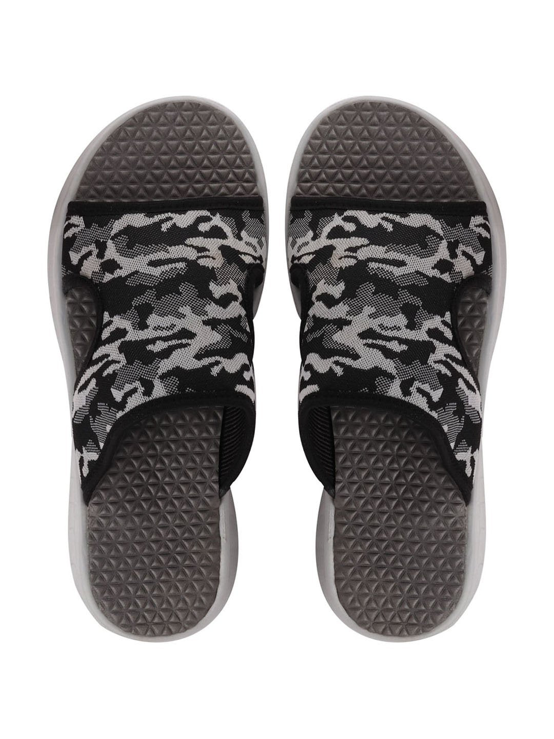 Army print flip-flops - men's grey slip-on casual slider.