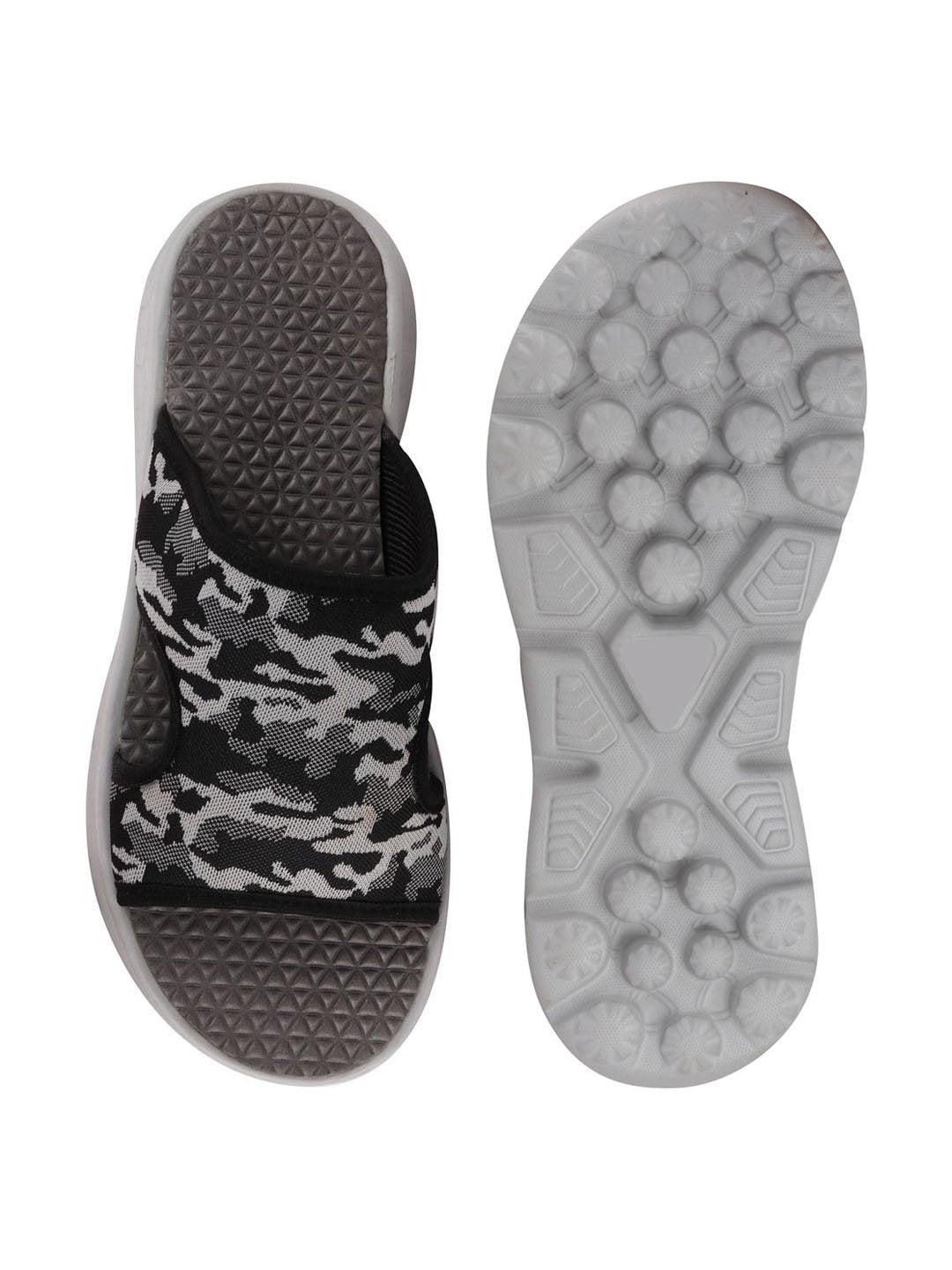 Army print flip-flops - men's grey slip-on casual slider.