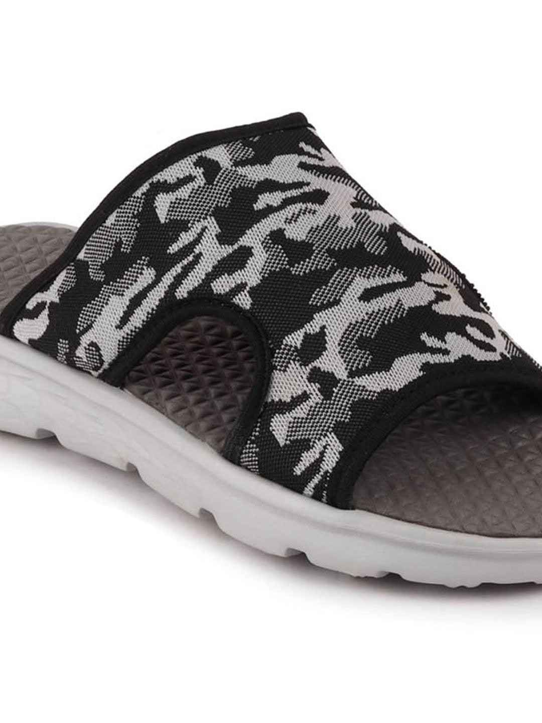 Army print flip-flops - men's grey slip-on casual slider.