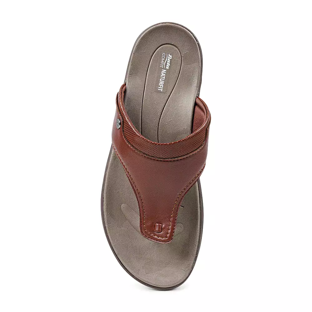 Bata Comfit Natural Toe-Post Men's Sandal with Flexibility