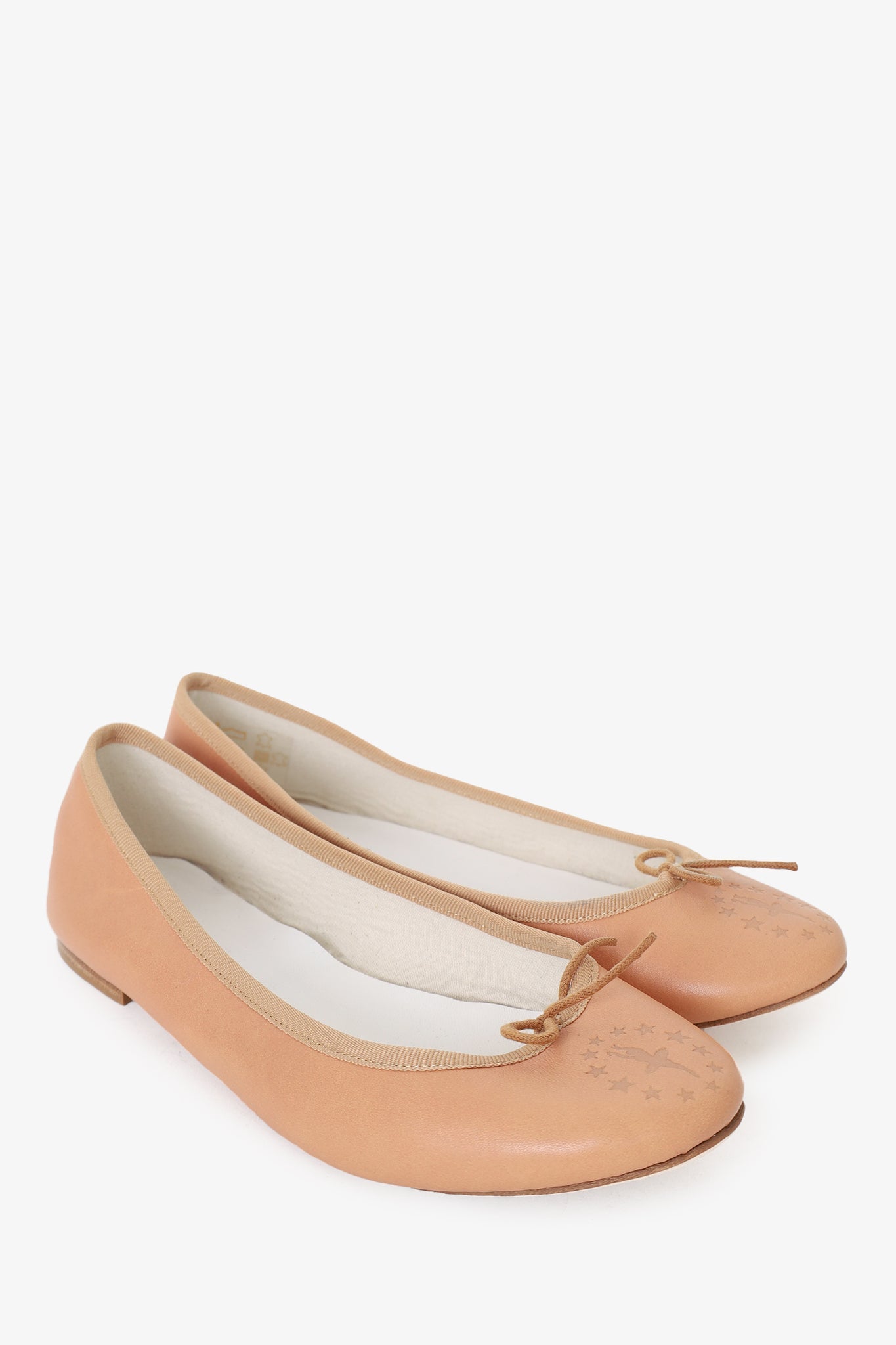 Beige Leather Bow Ballet Flats - Repetto - Size 39