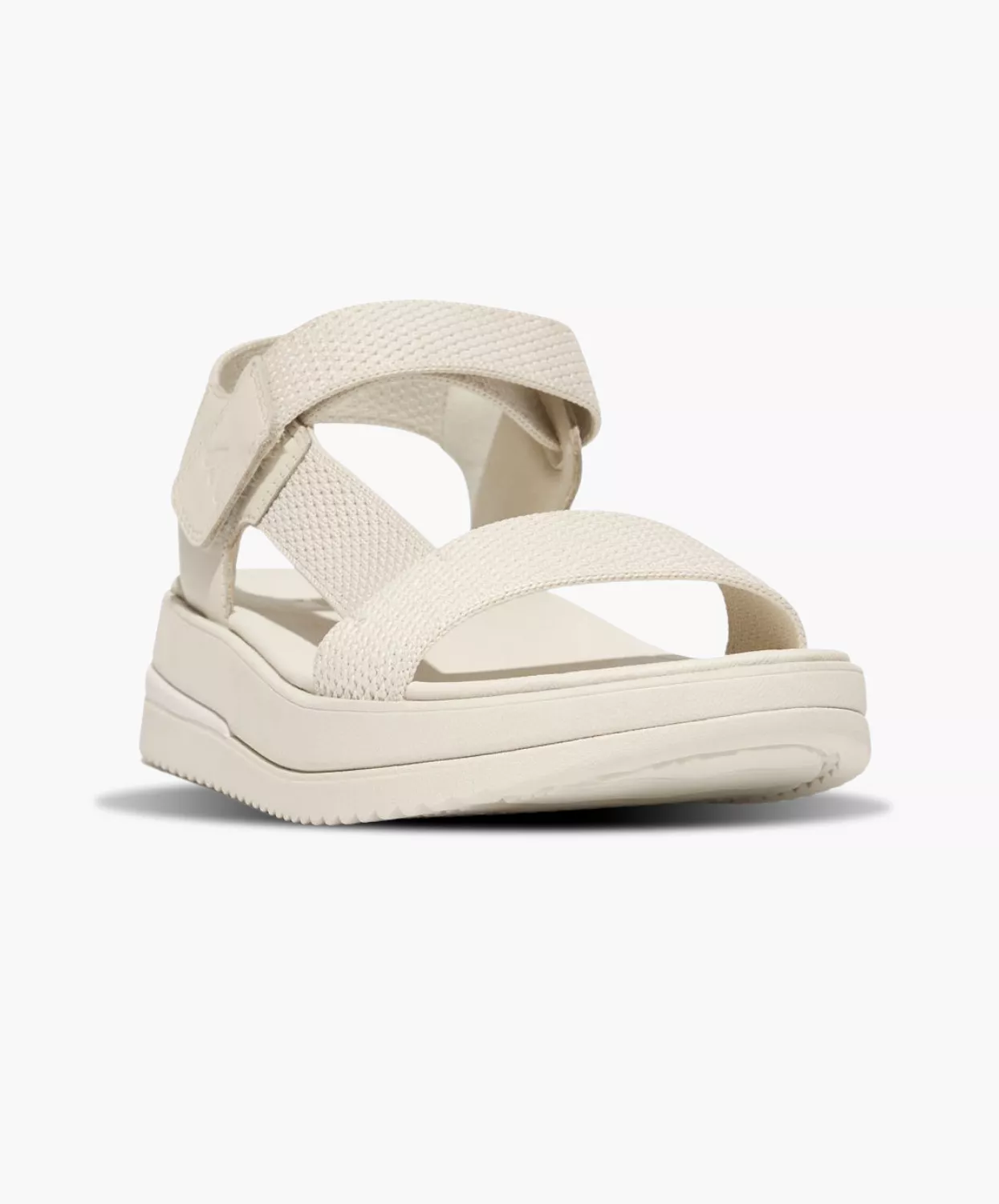 Beige Two-Tone Sandals with Surff Webbing and Leather Back-Strap