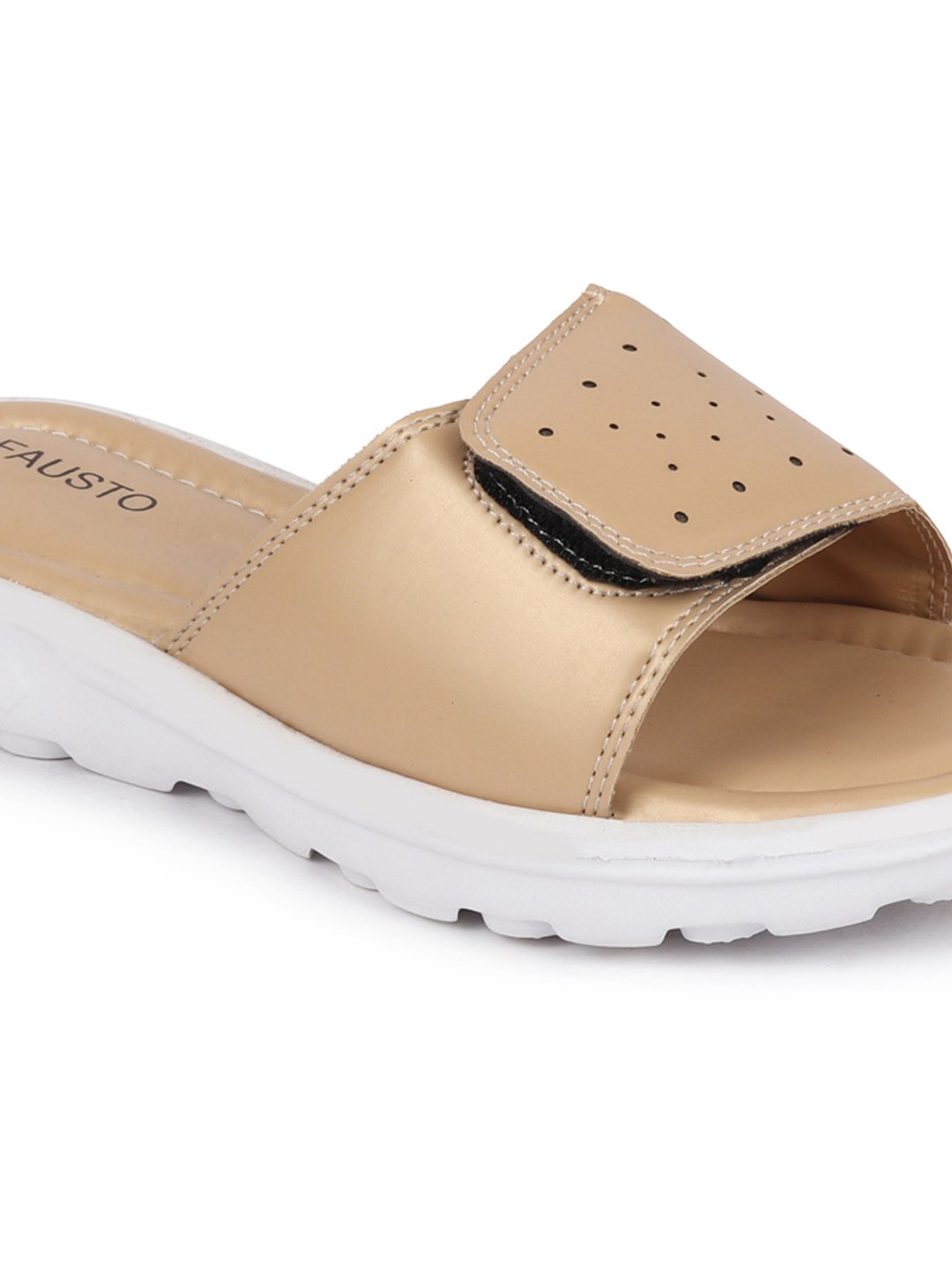 Beige Velcro Slippers & Flip Flops for Women