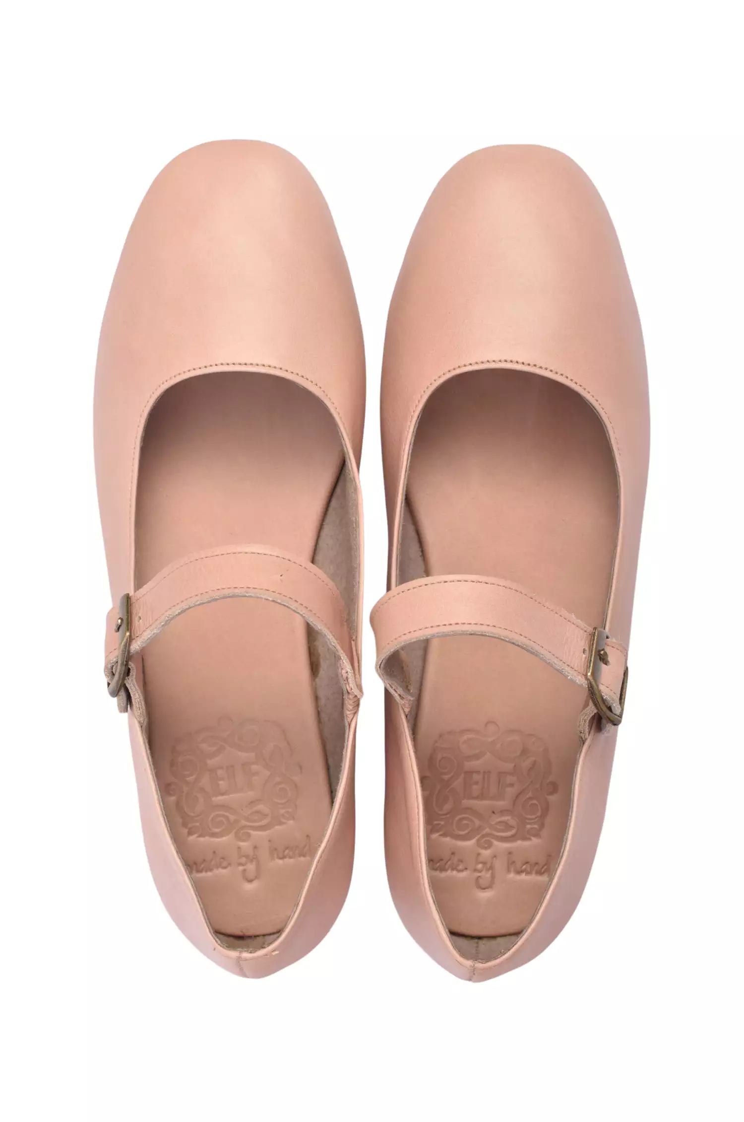 Belle Rose Leather Flats - Round Toe