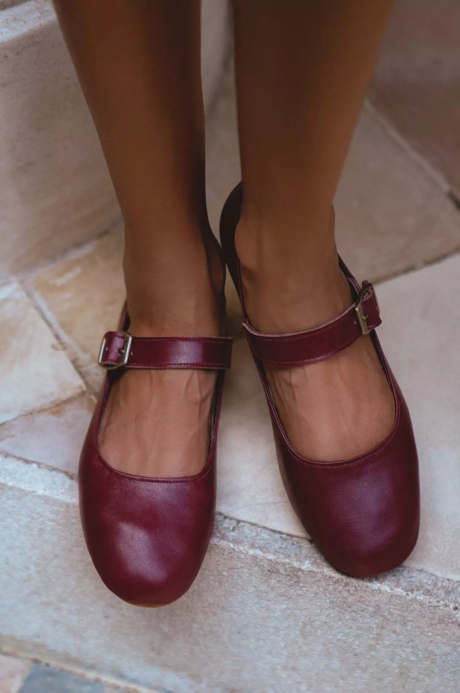 Belle Rose Leather Flats