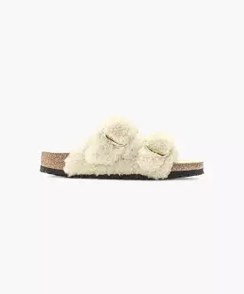 Birkenstock Arizona Big Buckle Shearling Sandals - Eggshell