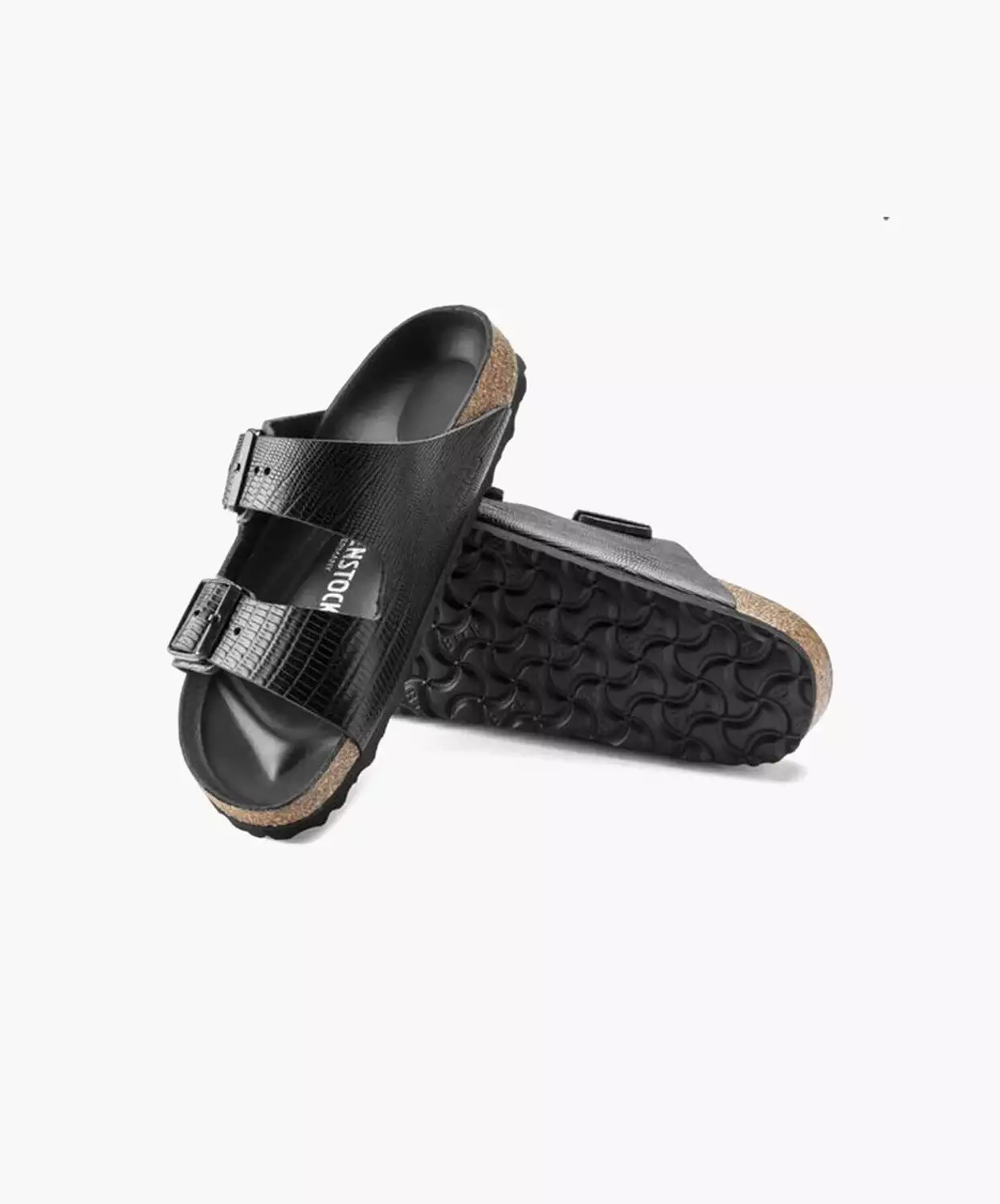 Birkenstock Arizona Black Lizard Texture Sandals