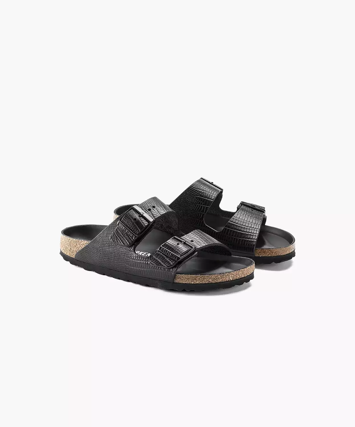 Birkenstock Arizona Black Lizard Texture Sandals