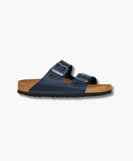 Birkenstock Arizona Blue Soft Footbed Sandals in Oiled Leather