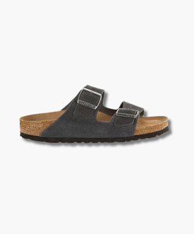 Birkenstock Arizona Grey Velvet Suede Sandals