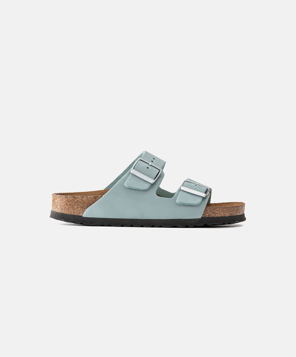 Birkenstock Arizona Nubuck Leather Sandals Aqua Soft Footbed