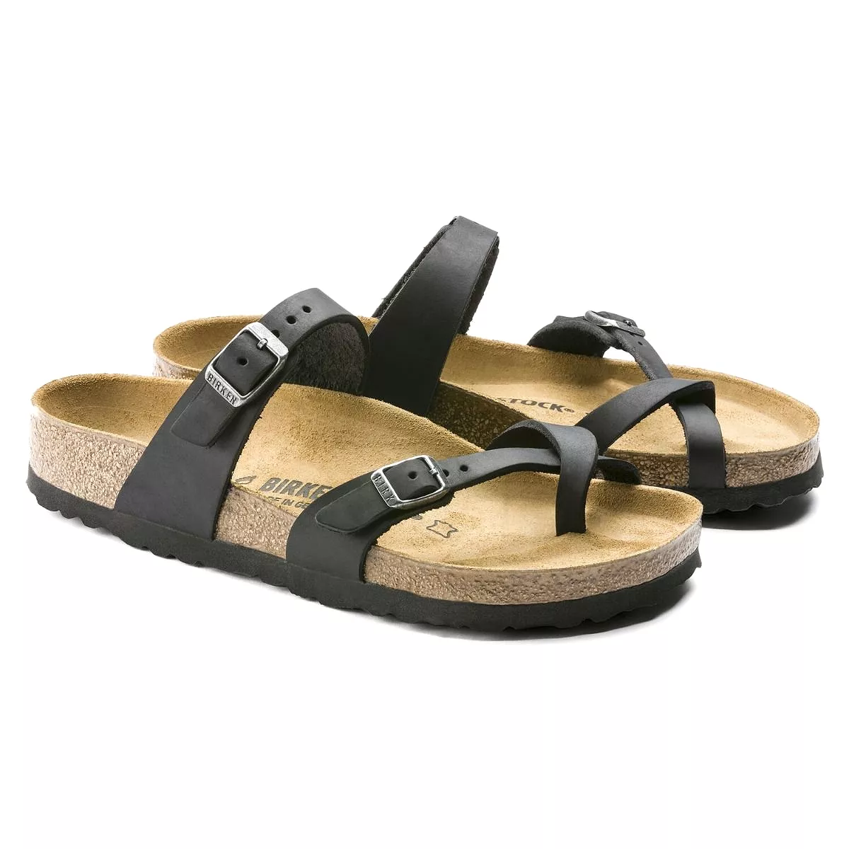 Birkenstock Black Mayari Oiled Leather Sandals