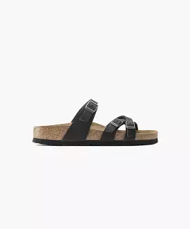 Birkenstock Franca Black Sandals Oiled Leather