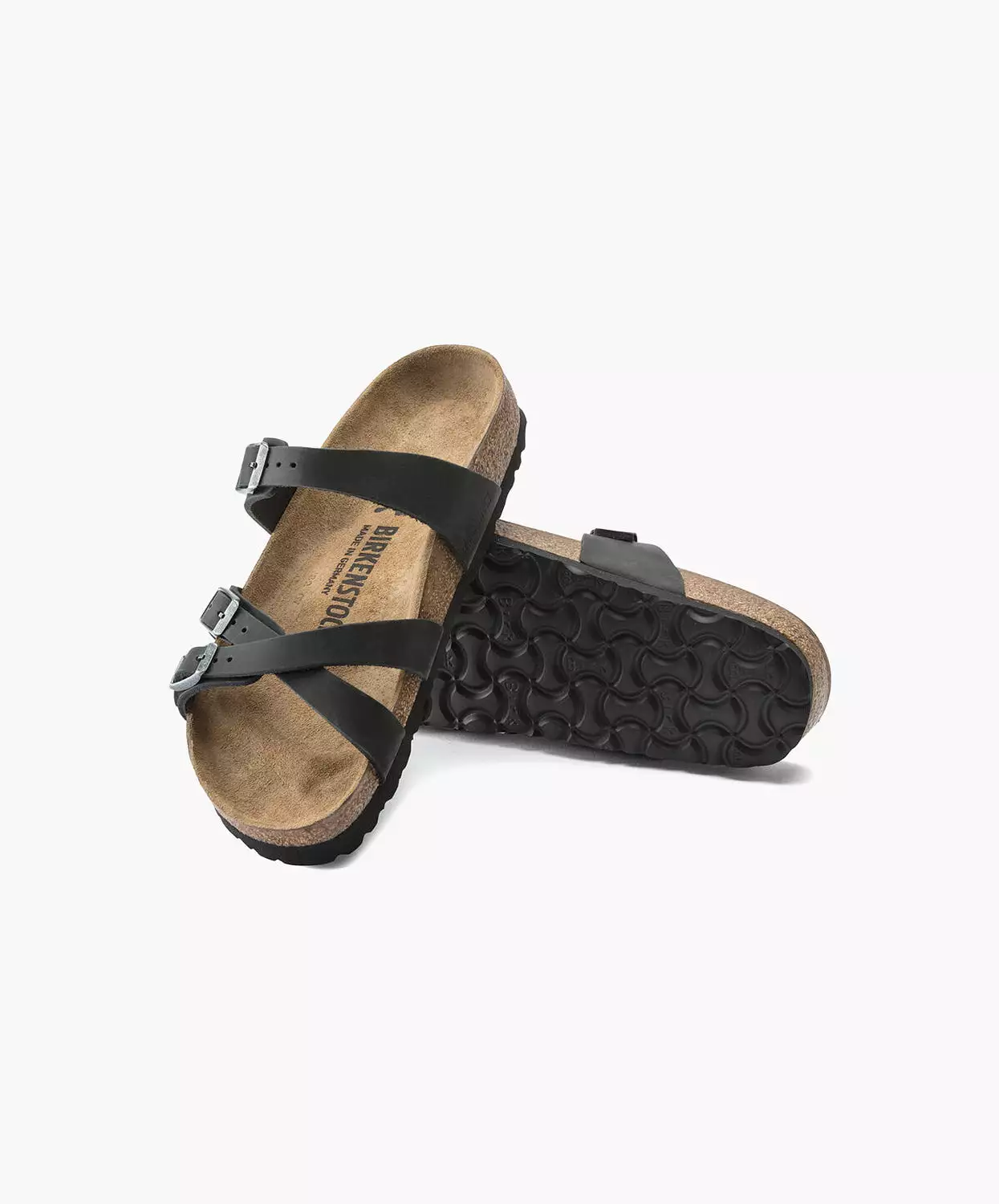 Birkenstock Franca Black Sandals Oiled Leather