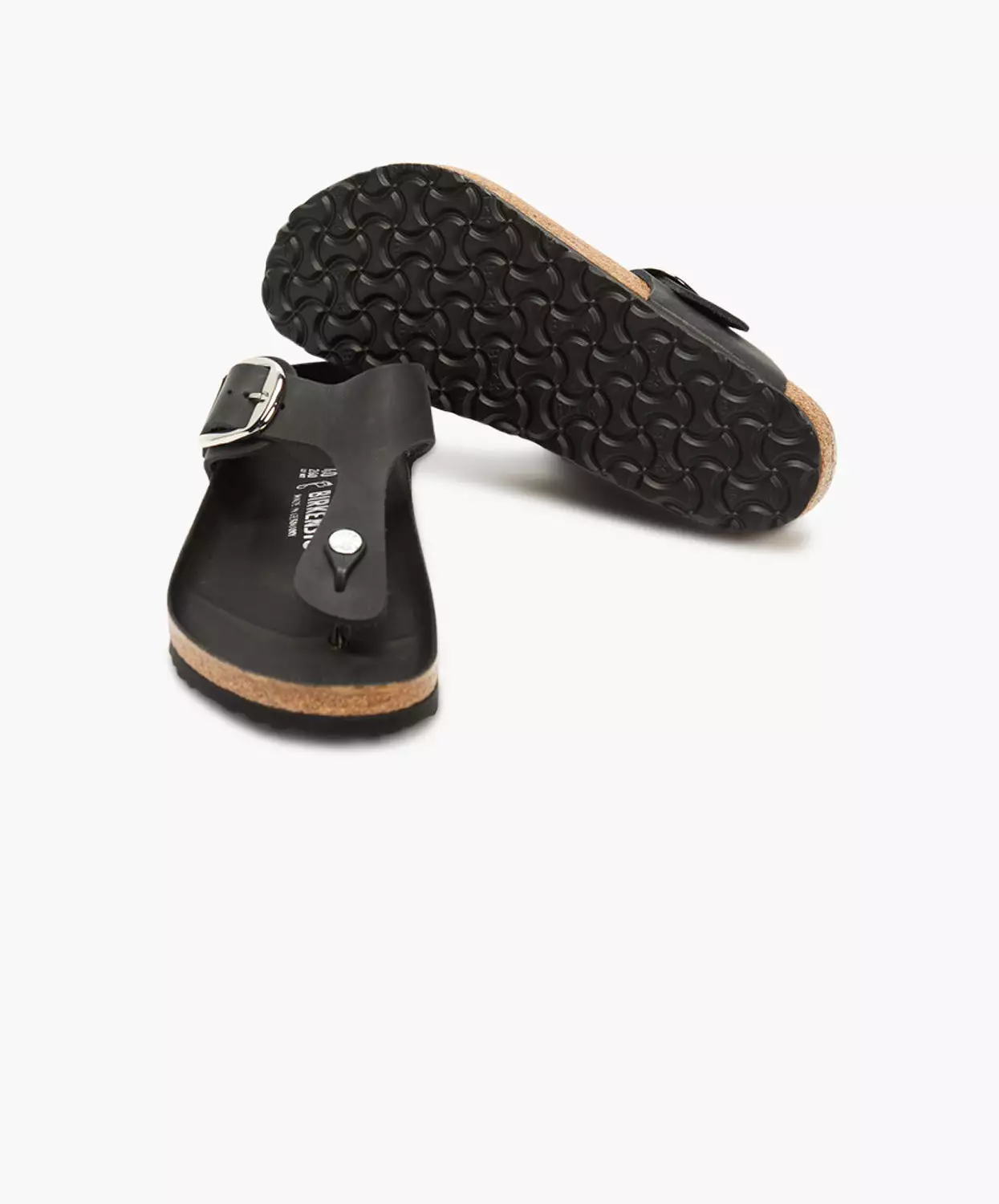 Birkenstock Gizeh Big Buckle Oiled Leather Black Sandals - Result: Black Buckle Leather Sandals - Birkenstock Gizeh Collection