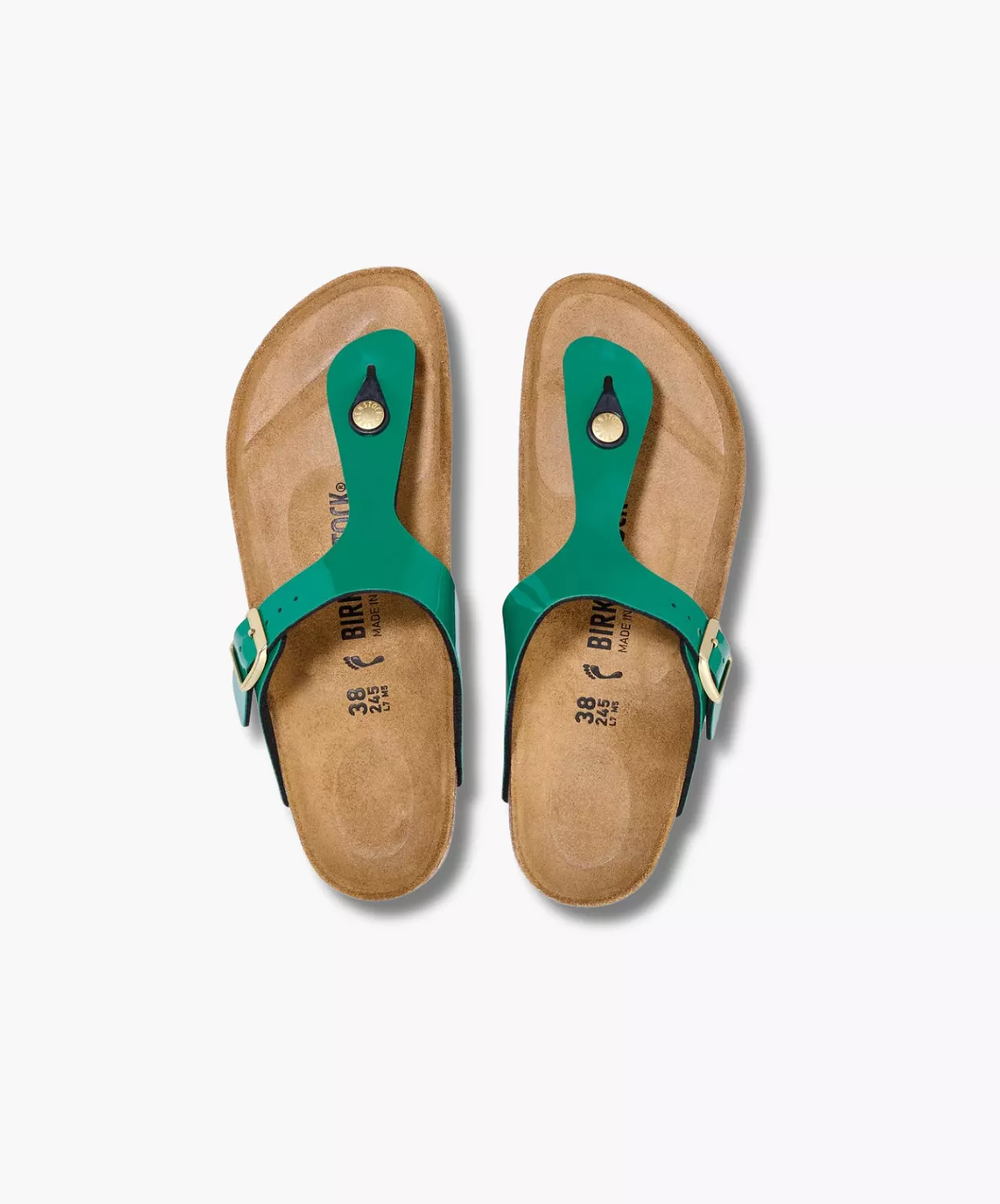 Birkenstock Gizeh Green Patent Sandals