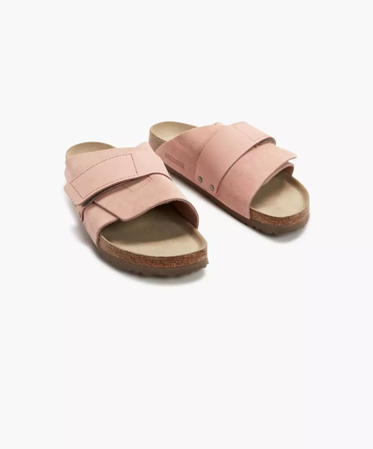 Birkenstock Kyoto Suede/Nubuck Leather Sandals, Soft Pink, Soft Footbed