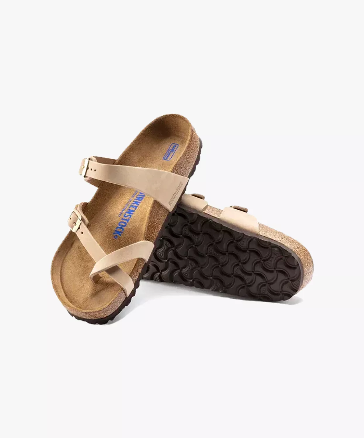 Birkenstock Mayari Nubuck Leather Sandcastle Soft Footbed Sandals