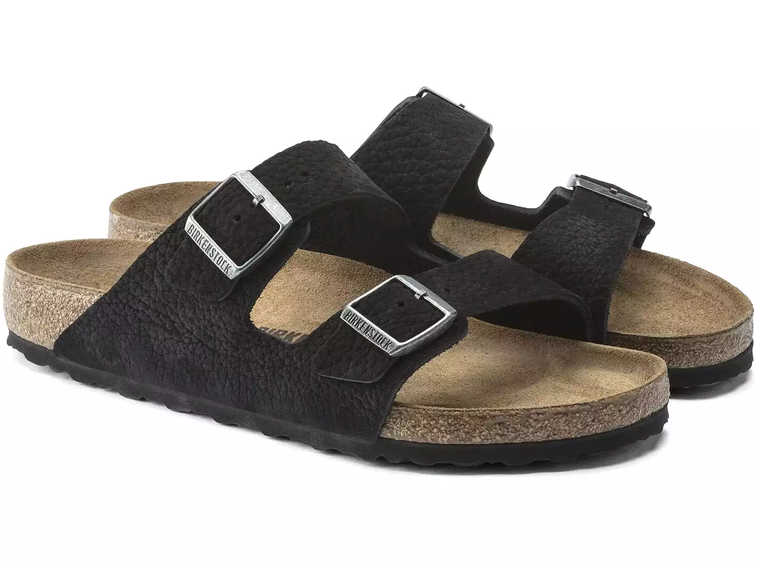 Birkenstock Nubuck Leather Black Sandals