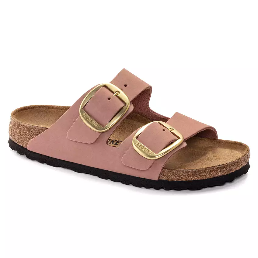 Birkenstock Old Rose Sandals with Big Buckle and Nubuck Leather