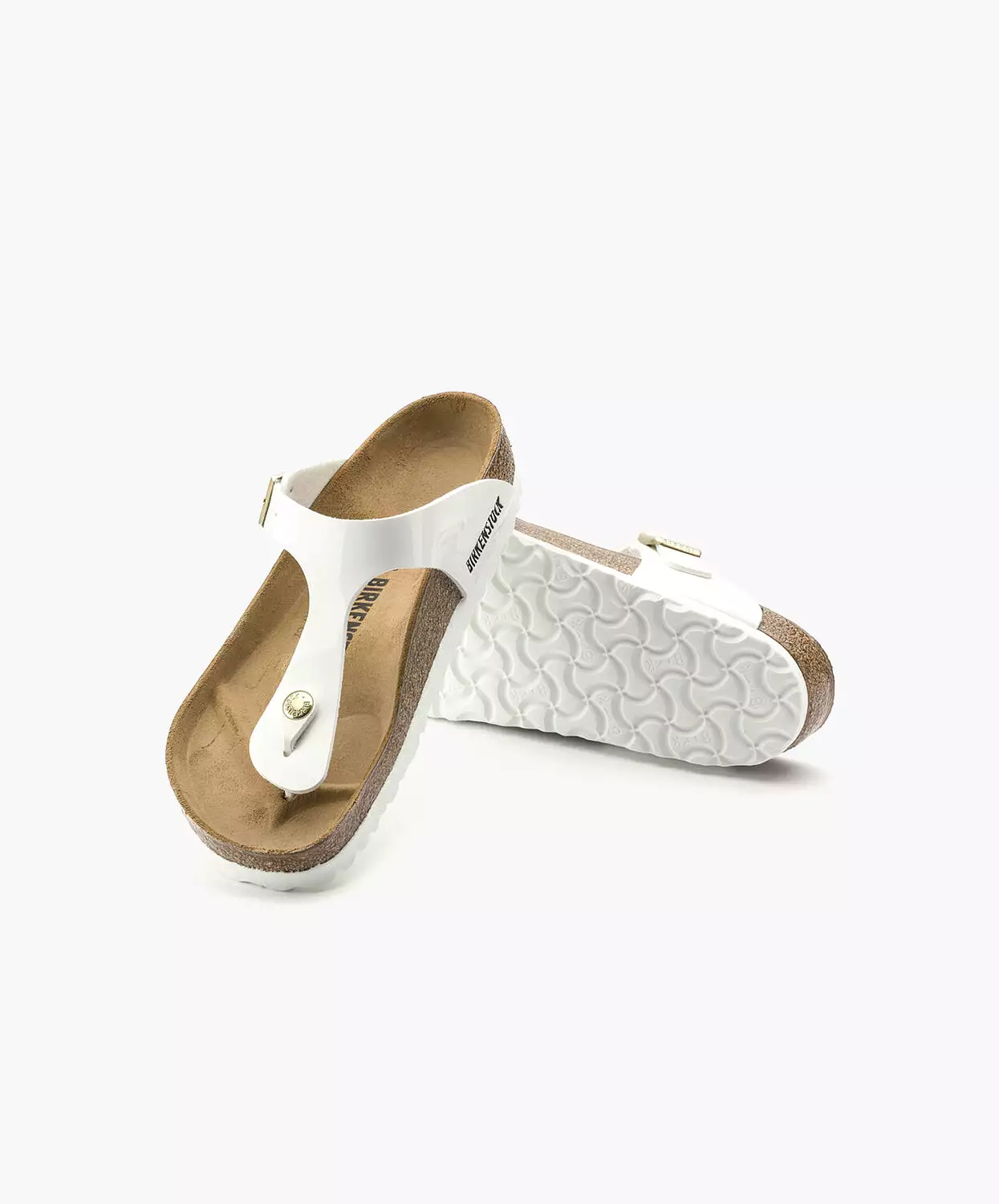 Birkenstock White Patent Gizeh Sandals