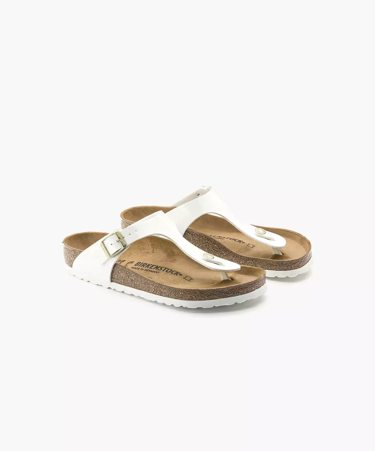 Birkenstock White Patent Gizeh Sandals