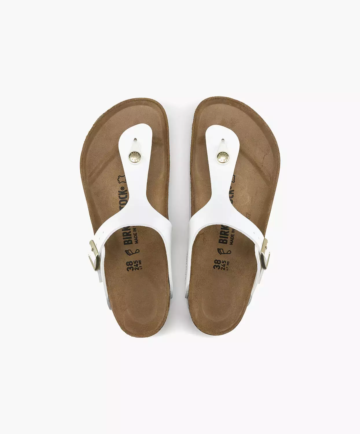 Birkenstock White Patent Gizeh Sandals