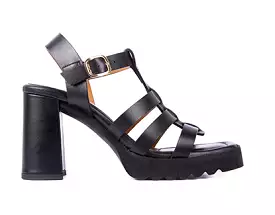 Black Block Heel Sandals