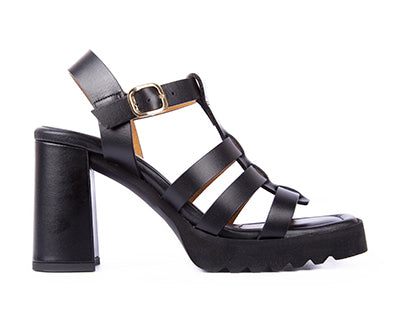 Black Block Heel Sandals